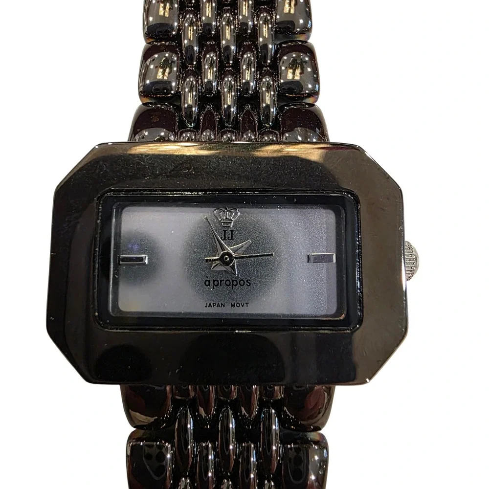 NEW Jules Jurgensen Chronometer Quartz‎  Watch Black Stainless Steel Bracelet